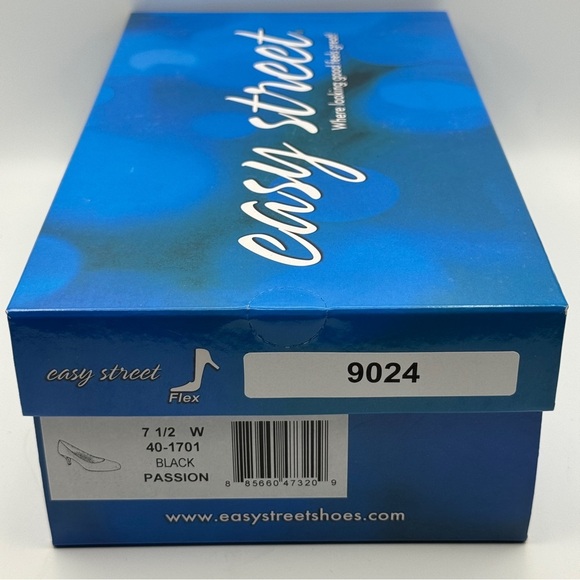 Easy Street Passion Black Kitten Heel Pumps 7.5W - Picture 7 of 8